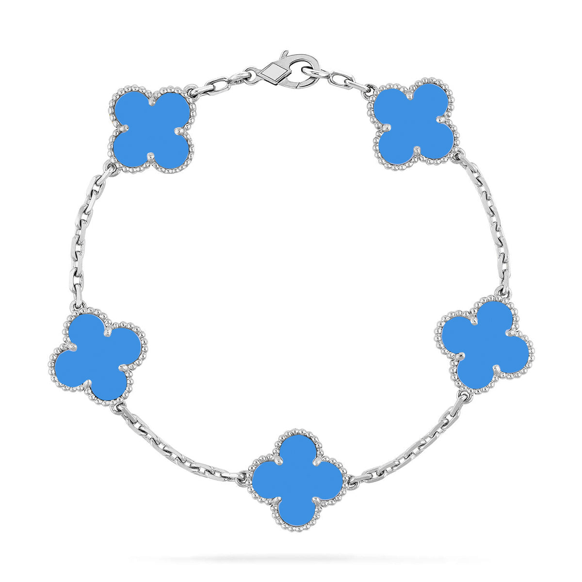 [Miro ]New CLOVER 5 MOTIF BLUE AGATE BRACELET COLLECTION