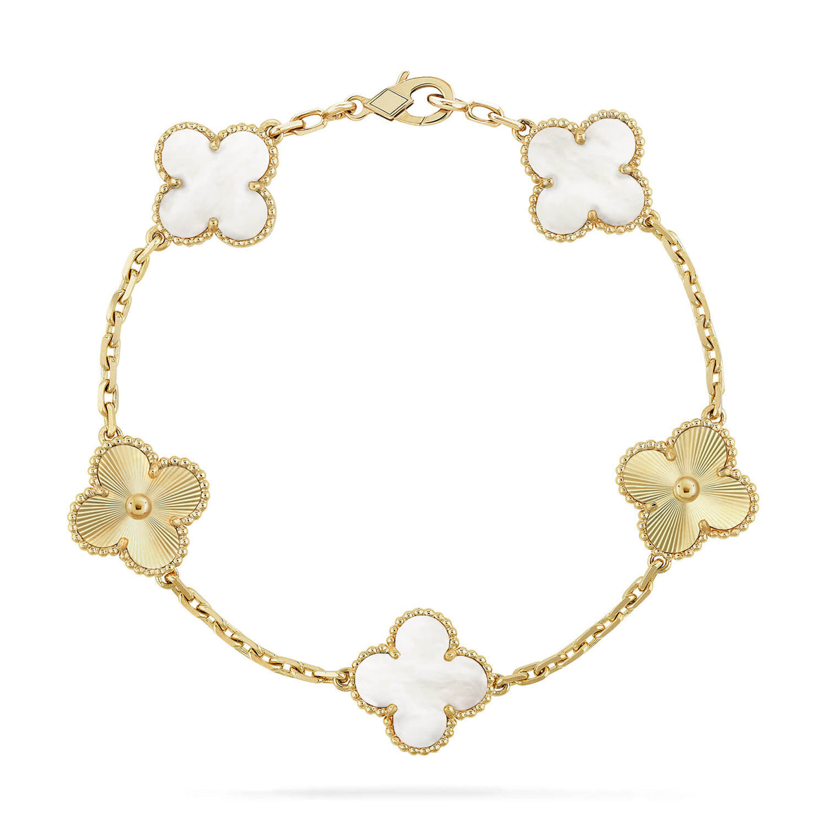 [Miro ]New CLOVER WHITE PEARL MOP 5 MOTIF BRACELET COLLECTION