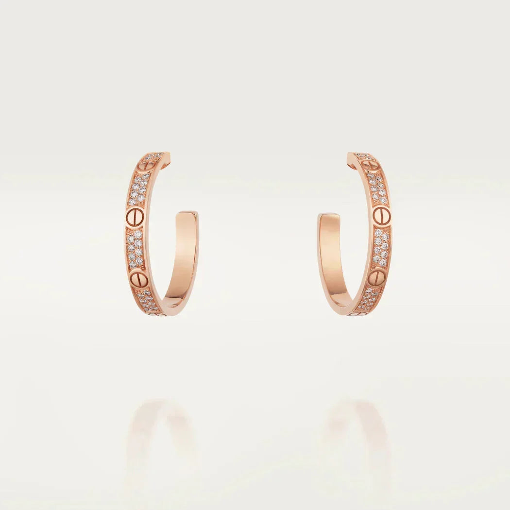 Miro LOVE DIAMOND ピンクゴールド フープピアス