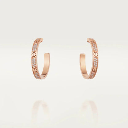 Miro LOVE DIAMOND ピンクゴールド フープピアス