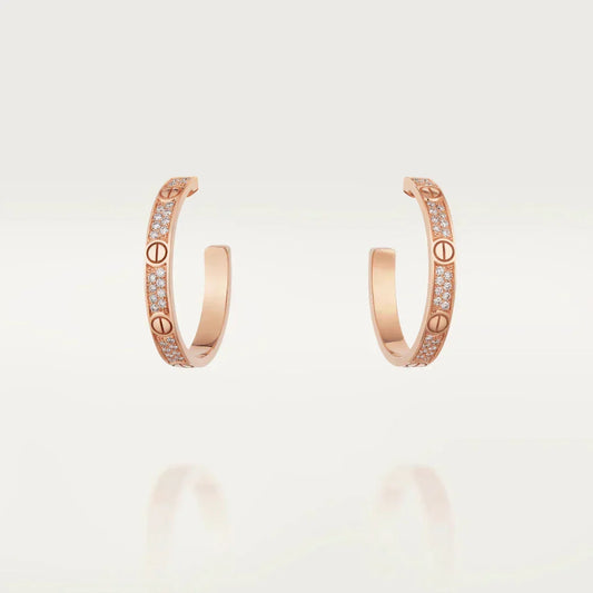 Miro LOVE DIAMOND ピンクゴールド フープピアス