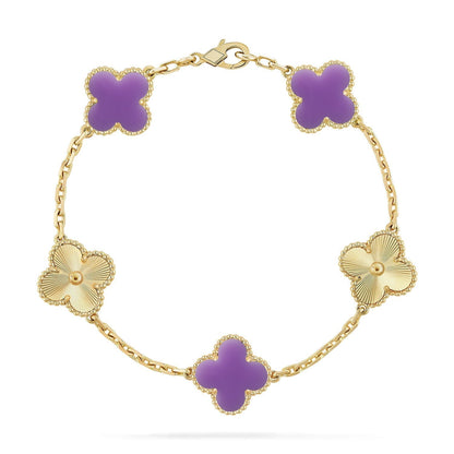 [Miro ]New CLOVER 5 MOTIF LIGHT PURPLE BRACELET COLLECTION