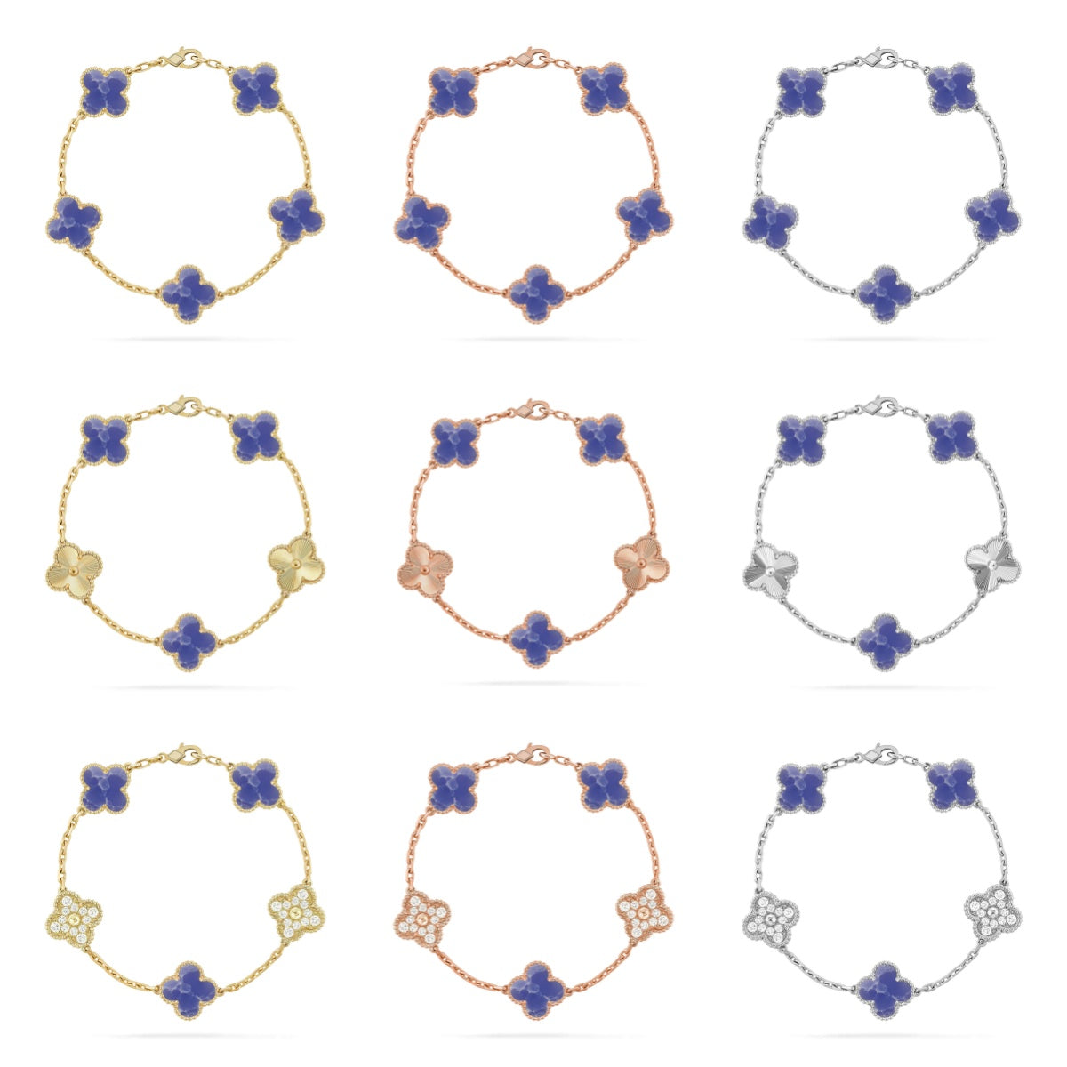 [Miro ]New CLOVER 5 MOTIF BLUE VEINS BRACELET COLLECTION