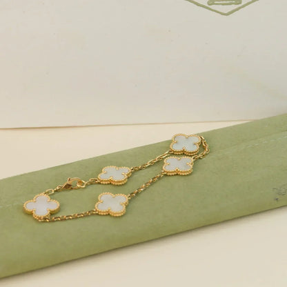 [Miro ]New CLOVER WHITE PEARL MOP 5 MOTIF BRACELET COLLECTION