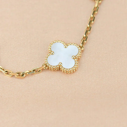 [Miro ]New CLOVER WHITE PEARL MOP 5 MOTIF BRACELET COLLECTION