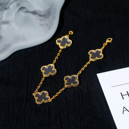 [Miro ]New CLOVER 5 MOTIF ROCK CRYSTAL BRACELET