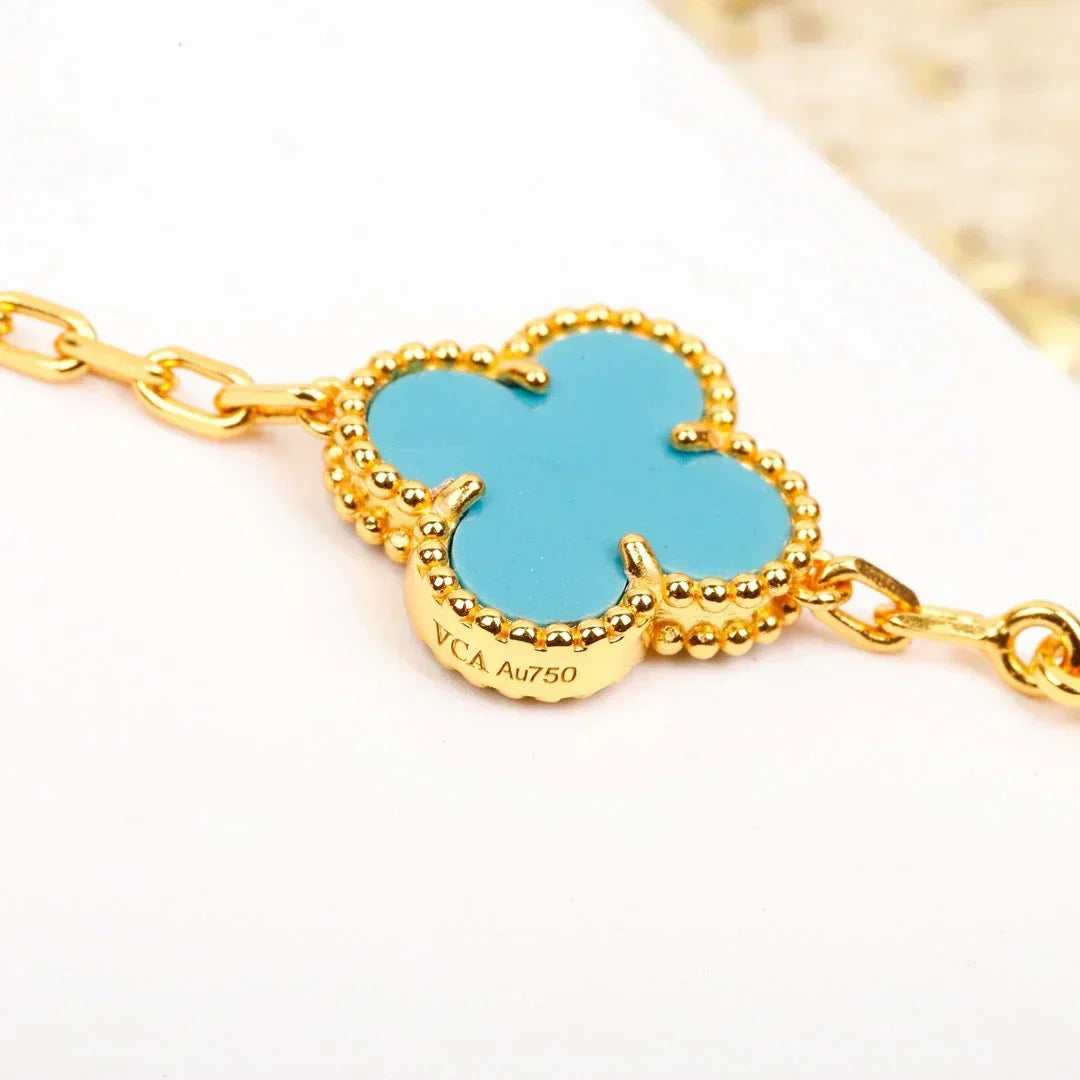 [Miro ]New  CLOVER 5 MOTIF TURQUOISE BRACELET COLLECTION