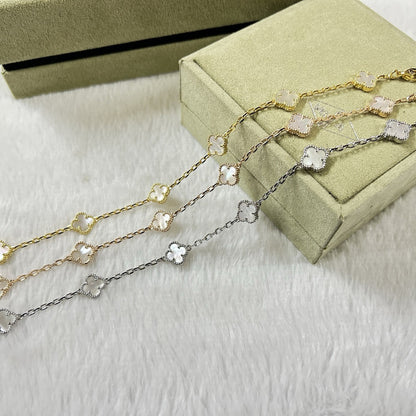 [Miro ]CLOVER 6 MOTIF WHITE MOP BRACELET