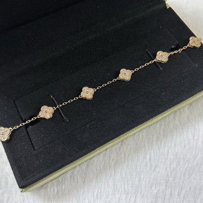 [Miro ]New CLOVER 6 MOTIF DIAMOND BRACELET