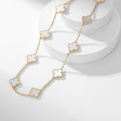 Miro CLOVER 10 MOTIFS WHITE MOTHER OF PEARL NECKLACE