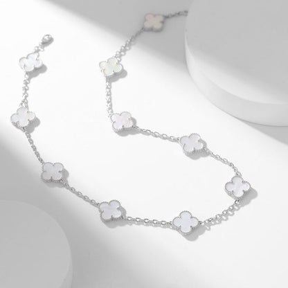 Miro CLOVER 10 MOTIFS WHITE MOTHER OF PEARL NECKLACE