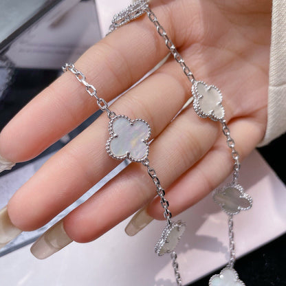Miro CLOVER 10 MOTIFS WHITE MOTHER OF PEARL NECKLACE