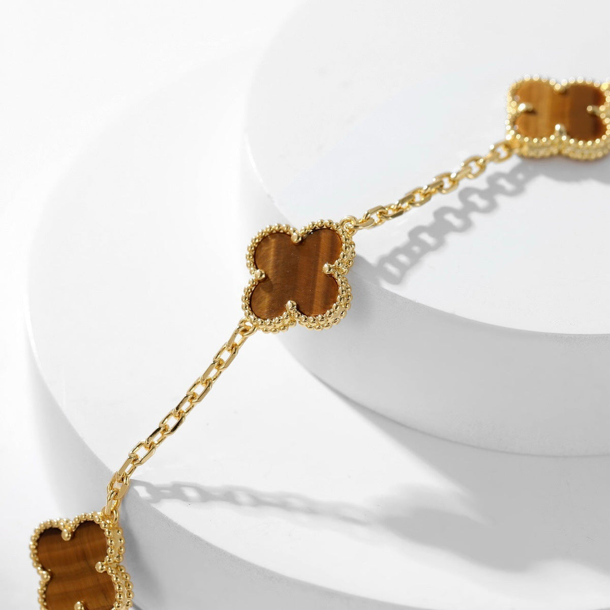Miro CLOVER 10 MOTIFS TIGER EYE NECKLACE