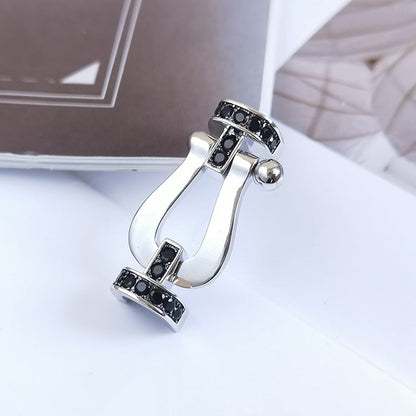 Miro FORCE LARGE HORSESHOE BLACK DIAMOND BRACELET SILVER