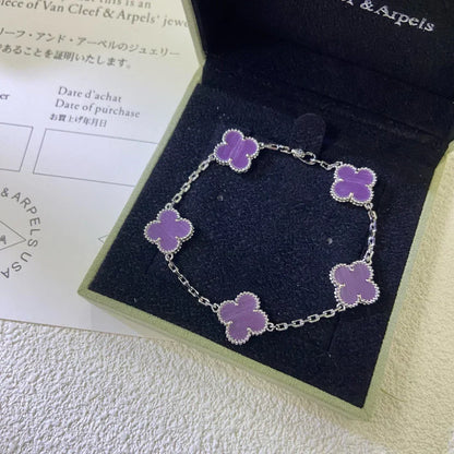 [Miro ]New  CLOVER 5 MOTIF VIOLET BRACELET COLLECTION