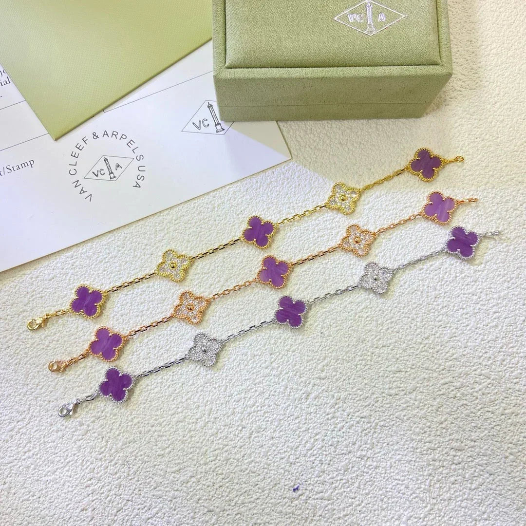 [Miro ]New  CLOVER 5 MOTIF VIOLET BRACELET COLLECTION