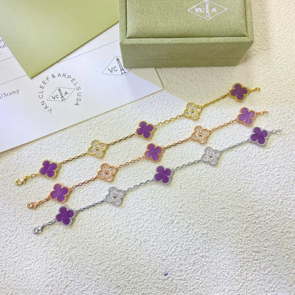 [Miro ]New  CLOVER 5 MOTIF VIOLET BRACELET COLLECTION