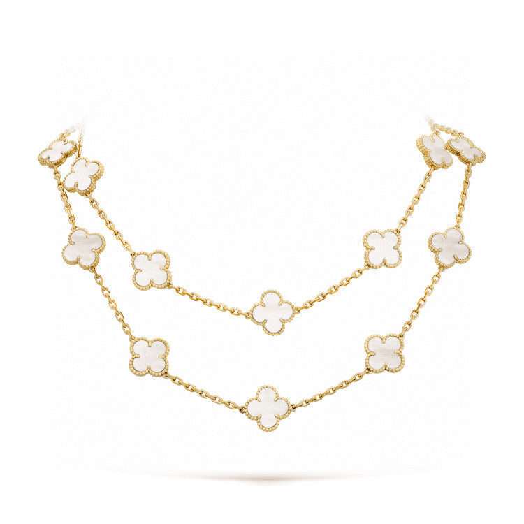 Miro CLOVER 20 MOTIFS WHITE MOP NECKLACE