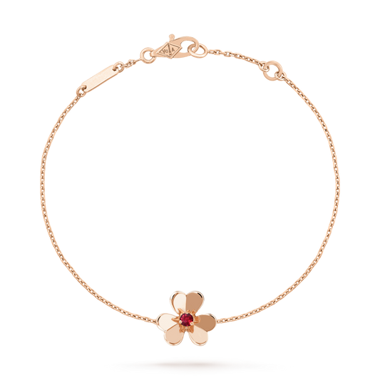 Miro FRIVOLE GOLD FLOWER PINK MALACHITE BRACELET