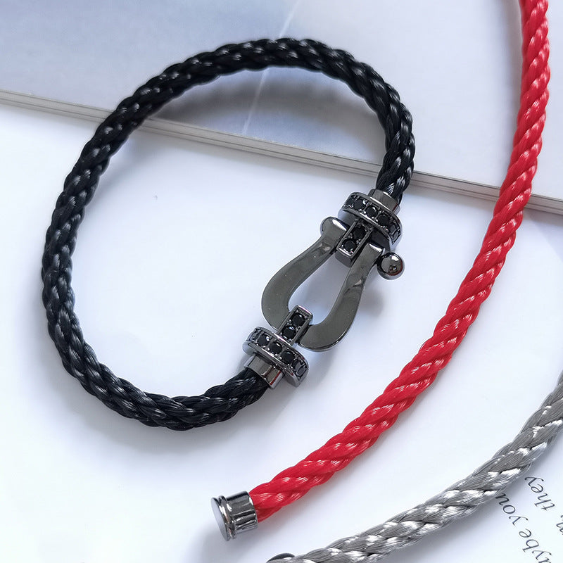 Miro FORCE LARGE SERIES HORSESHOE BLACK SAMURAI BRACELET