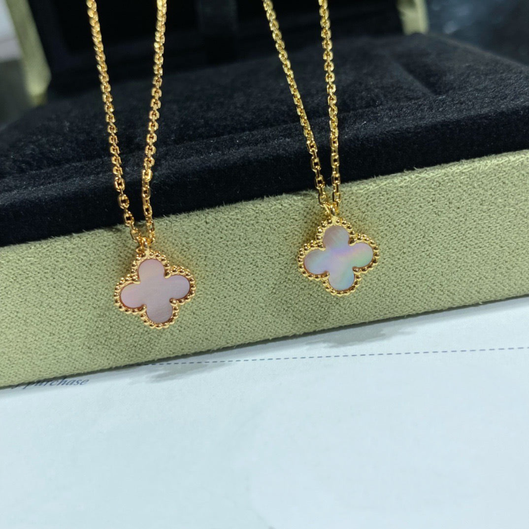 Miro CLOVER 15MM PINK MOTHER-OF-PEARL SINGLE FLOWER NECKLACE