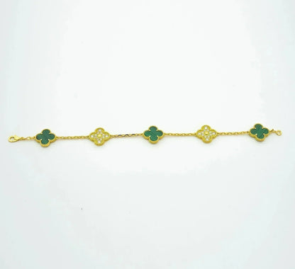 [Miro ]New  CLOVER 5 MOTIF MALACHITE BRACELET COLLECTION
