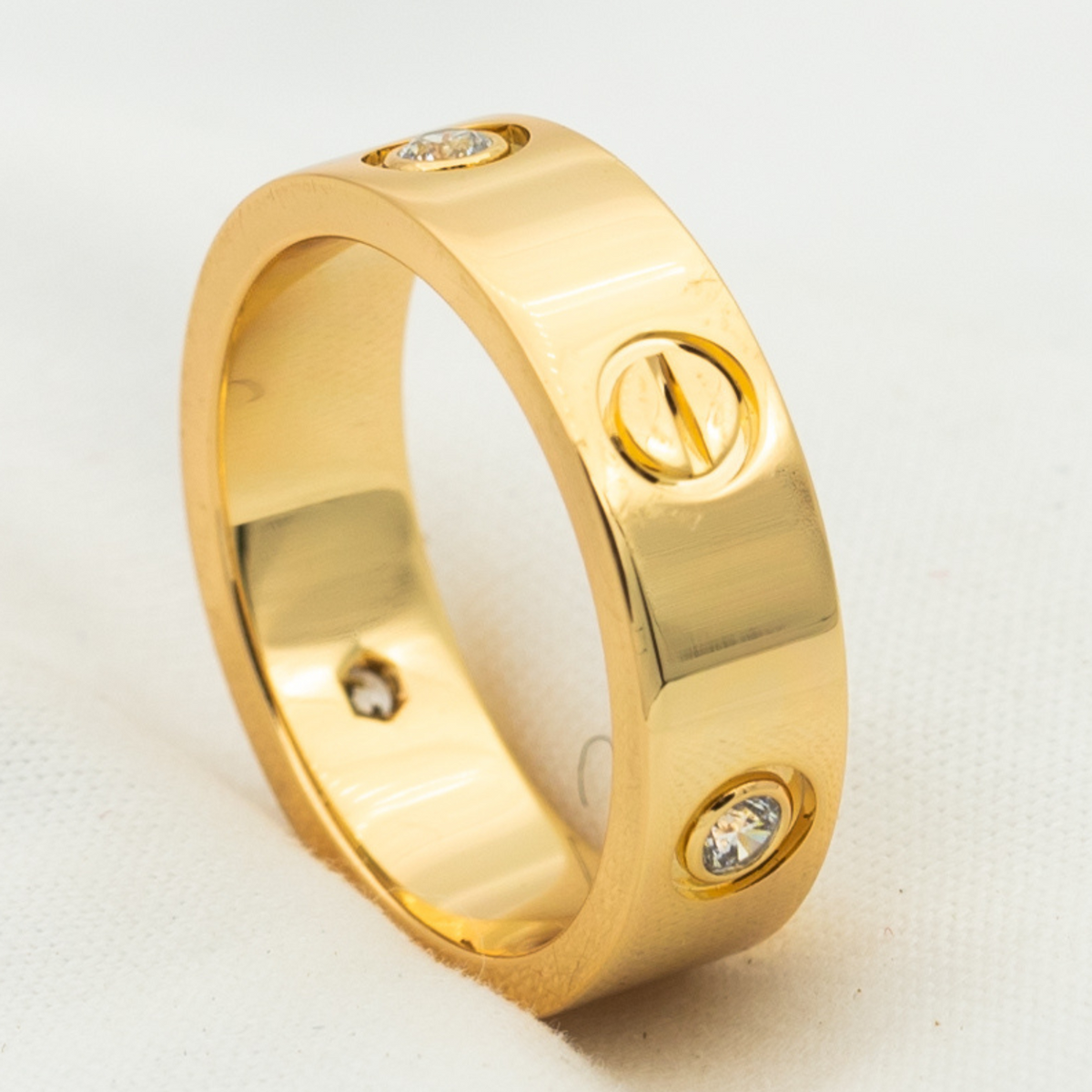 Miro LOVE RING 5.5MM 3 DIAMONDS PINK GOLD