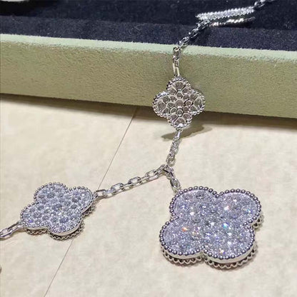 Miro CLOVER 6 MOTIFS SILVER DIAMOND BRACELET