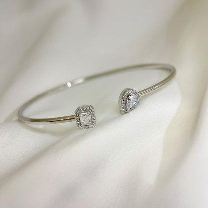 [Miro ]JONC FLEX MY TWIN TOI & MOI SILVER DIAMOND BRACELET