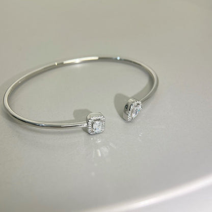 [Miro ]JONC FLEX MY TWIN TOI & MOI SILVER DIAMOND BRACELET