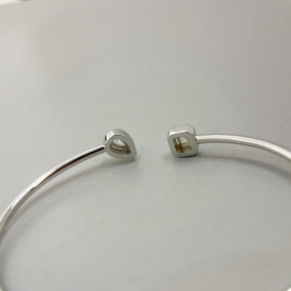 [Miro ]JONC FLEX MY TWIN TOI & MOI SILVER DIAMOND BRACELET