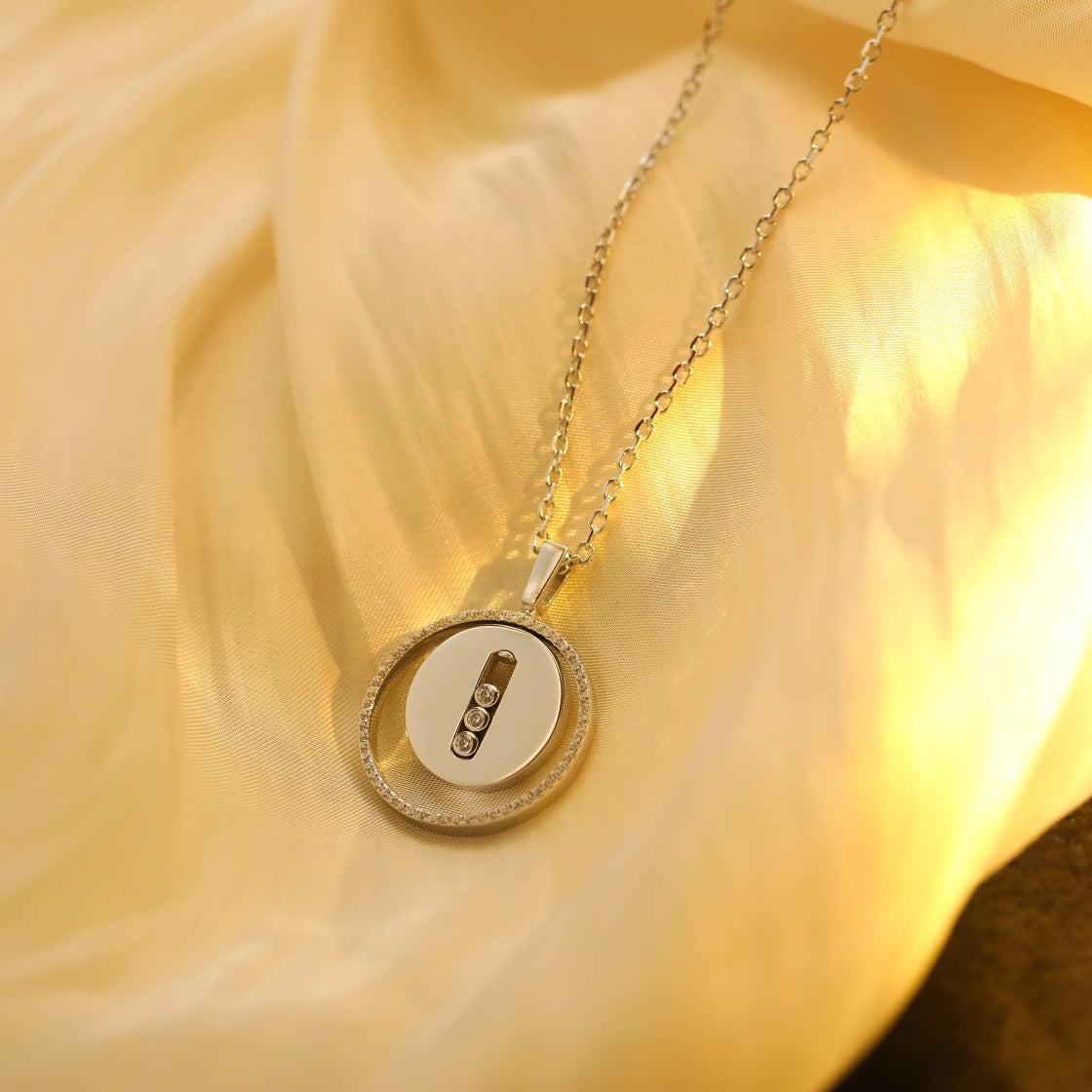 [Miro ]Miro  MOVE MM SILVER DIAMOND NECKLACE