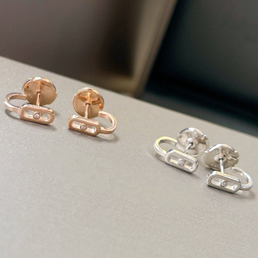 [Miro ]CREOLES MOVE UNO MINI 1 DIAMOND EARRINGS