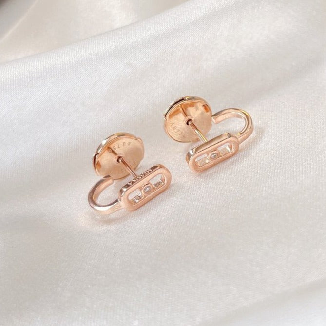 [Miro ]CREOLES MOVE UNO MINI 1 DIAMOND EARRINGS