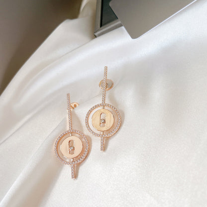 [Miro ]Miro  MOVE ARROW PINK GOLD DIAMOND EARRINGS