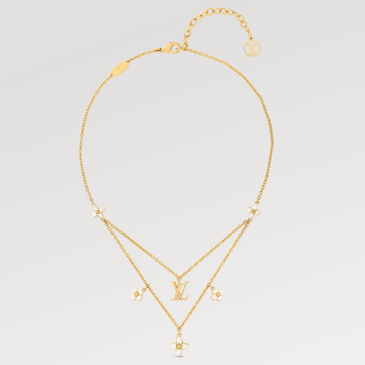 Miro FLOWERGRAM GOLD MOP DOUBLE ROW NECKLACE