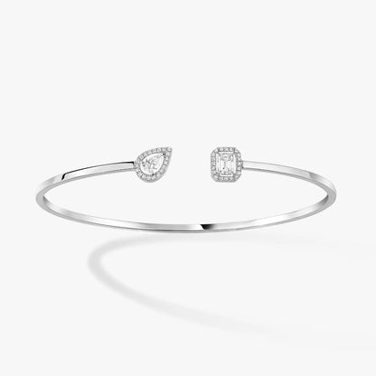 [Miro ]JONC FLEX MY TWIN TOI & MOI SILVER DIAMOND BRACELET