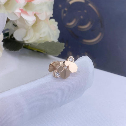 Miro BEE LOVE PINK GOLD DIAMOND EARRINGS