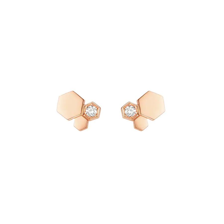 Miro BEE LOVE PINK GOLD DIAMOND EARRINGS