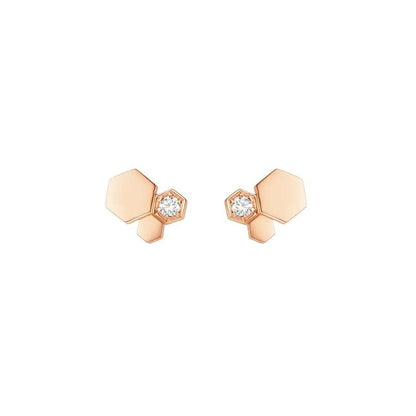Miro BEE LOVE PINK GOLD DIAMOND EARRINGS