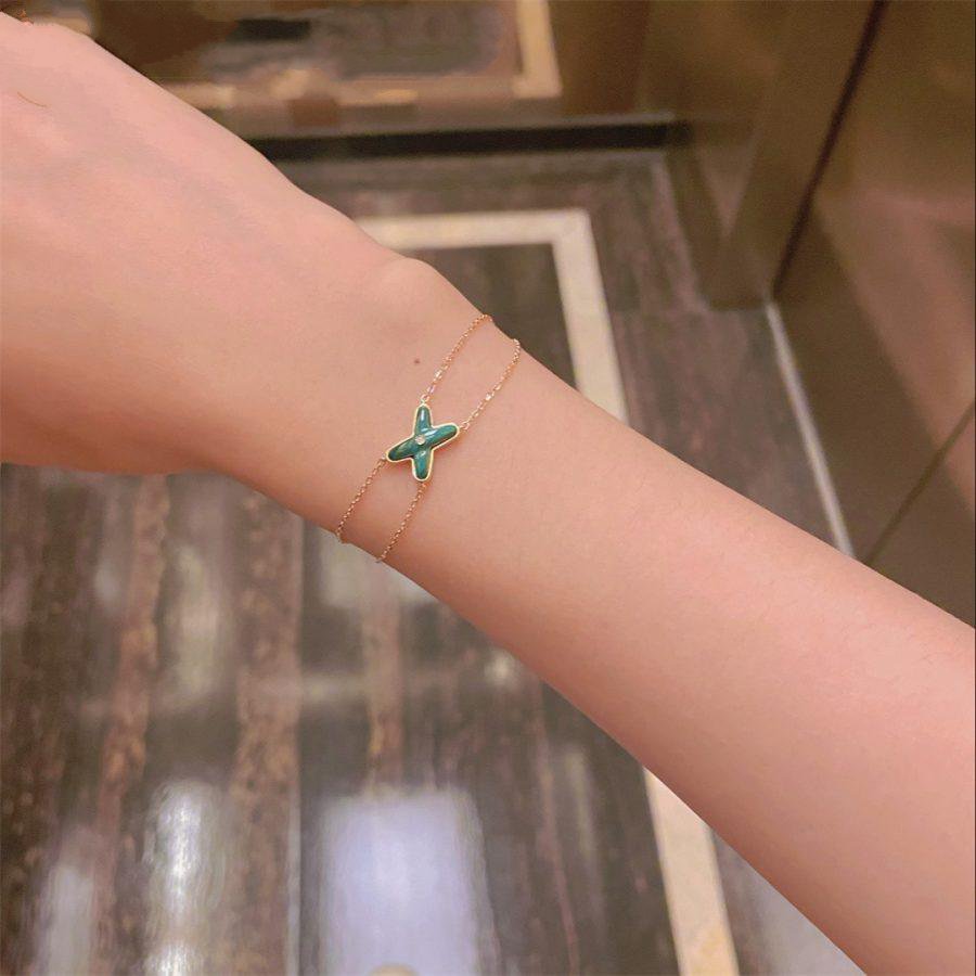Miro JEUX BRACELET MALACHITE PINK GOLD 1 DIAMOND