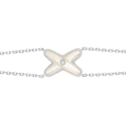 Miro JEUX BRACELET WHITE MOP SILVER 1 DIAMOND