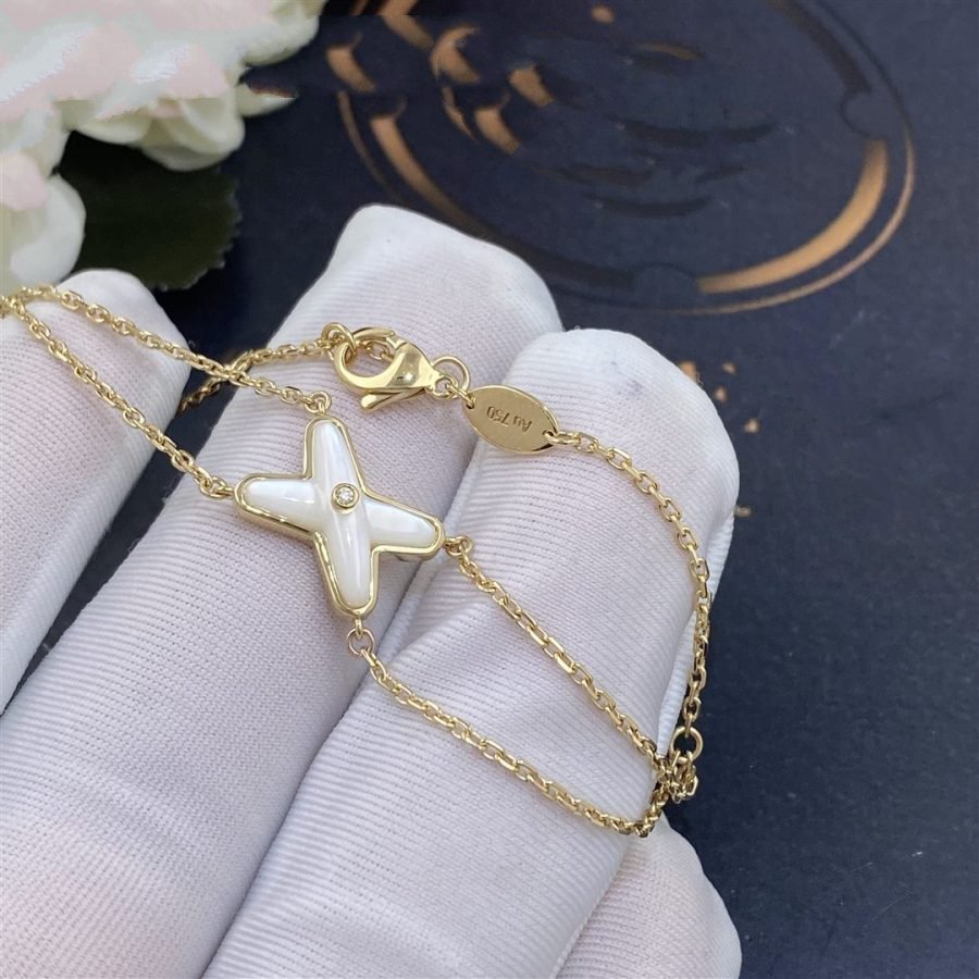 Miro JEUX BRACELET WHITE MOP GOLD 1 DIAMOND