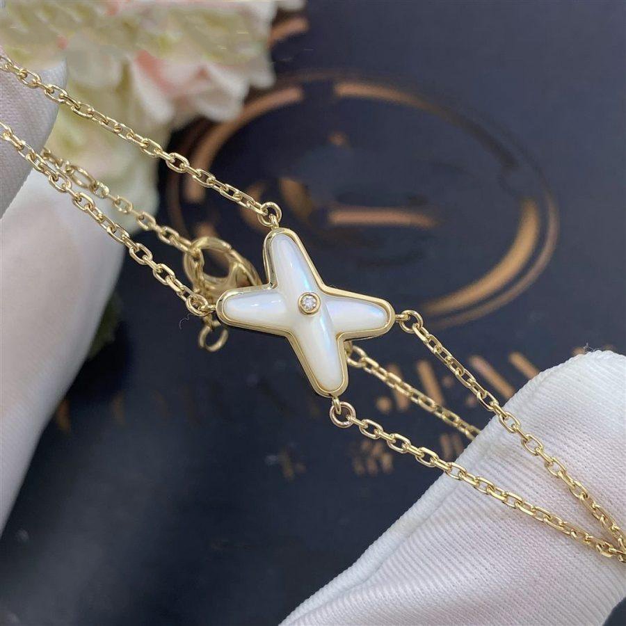Miro JEUX BRACELET WHITE MOP GOLD 1 DIAMOND