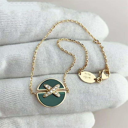 Miro JEUX DE BRACELET MALACHITE PINK GOLD DIAMONDS