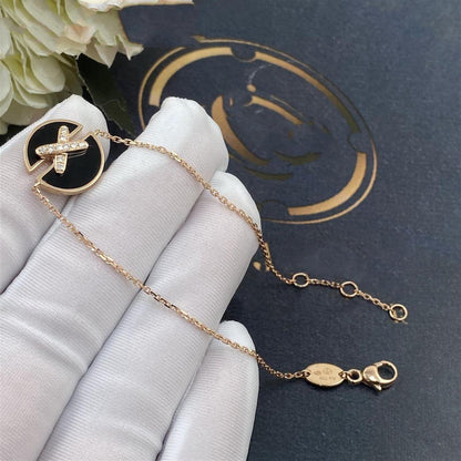 Miro JEUX DE BRACELET ONYX PINK GOLD DIAMOND