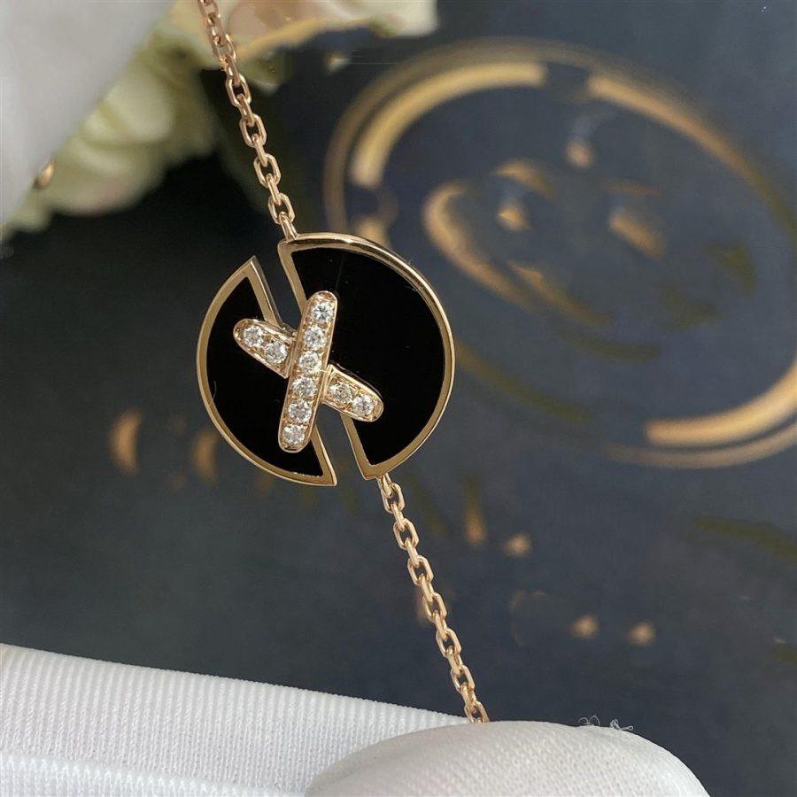 Miro JEUX DE BRACELET ONYX PINK GOLD DIAMOND