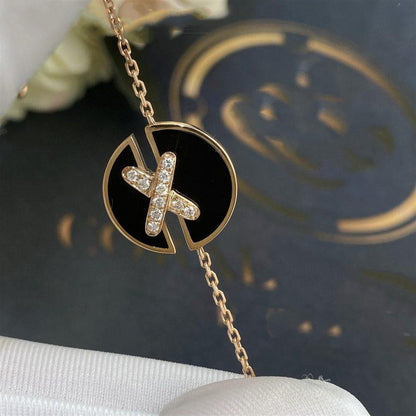 Miro JEUX DE BRACELET ONYX PINK GOLD DIAMOND