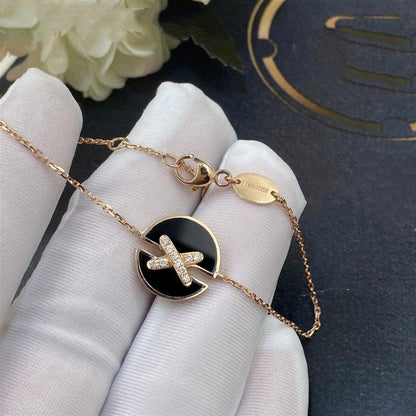Miro JEUX DE BRACELET ONYX PINK GOLD DIAMOND