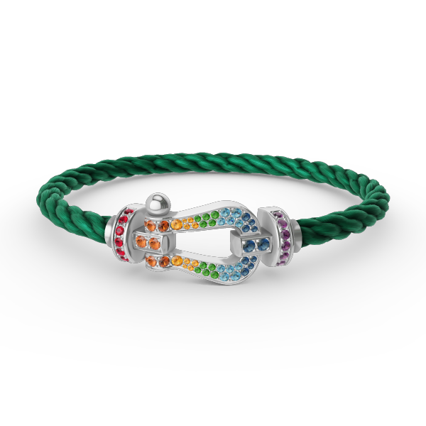 Miro FORC LARGE HORSESHOE  COLORED DIAMOND BRACELET SILVER